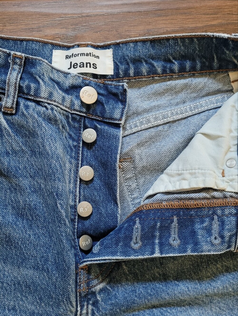 Reformation Cynthia Jeans - High Rise Straight Leg 90s Minimalist - Picture 6 of 10